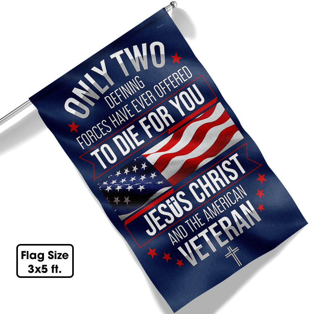 Veteran Flag with Jesus Christ Quote - Custom Double-Sided Canvas Flag