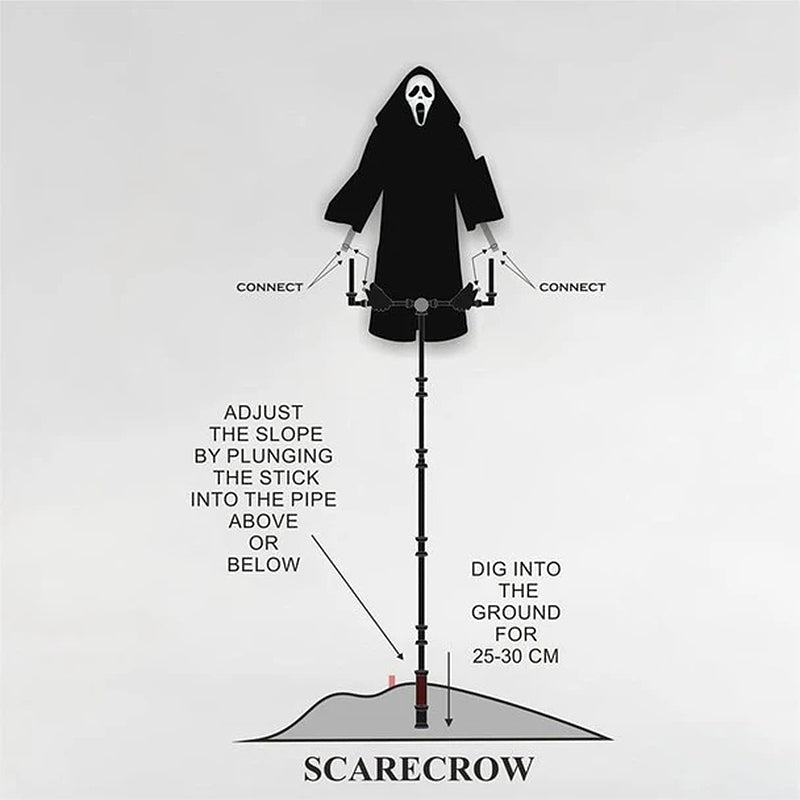Ghostface Scarecrow Halloween Decoration - Spooky Outdoor Ornament