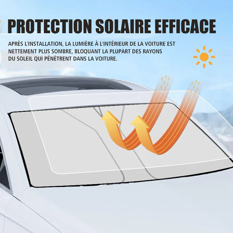 Folding Car Windshield Sunshade with Steering Wheel Protector
