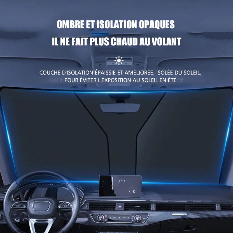 Folding Car Windshield Sunshade with Steering Wheel Protector
