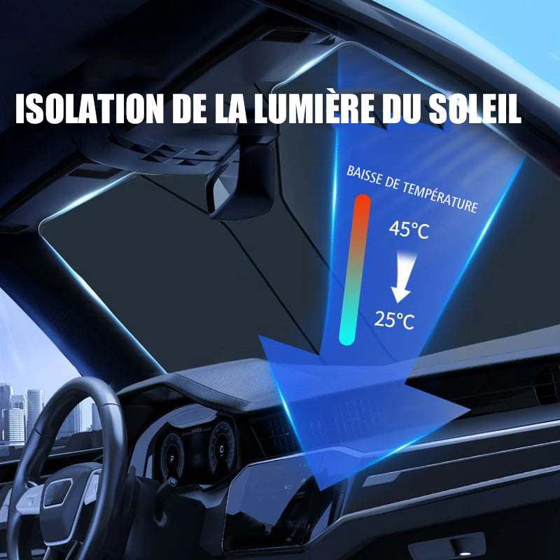 Folding Car Windshield Sunshade with Steering Wheel Protector