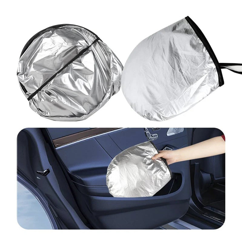 Folding Car Windshield Sunshade with Steering Wheel Protector