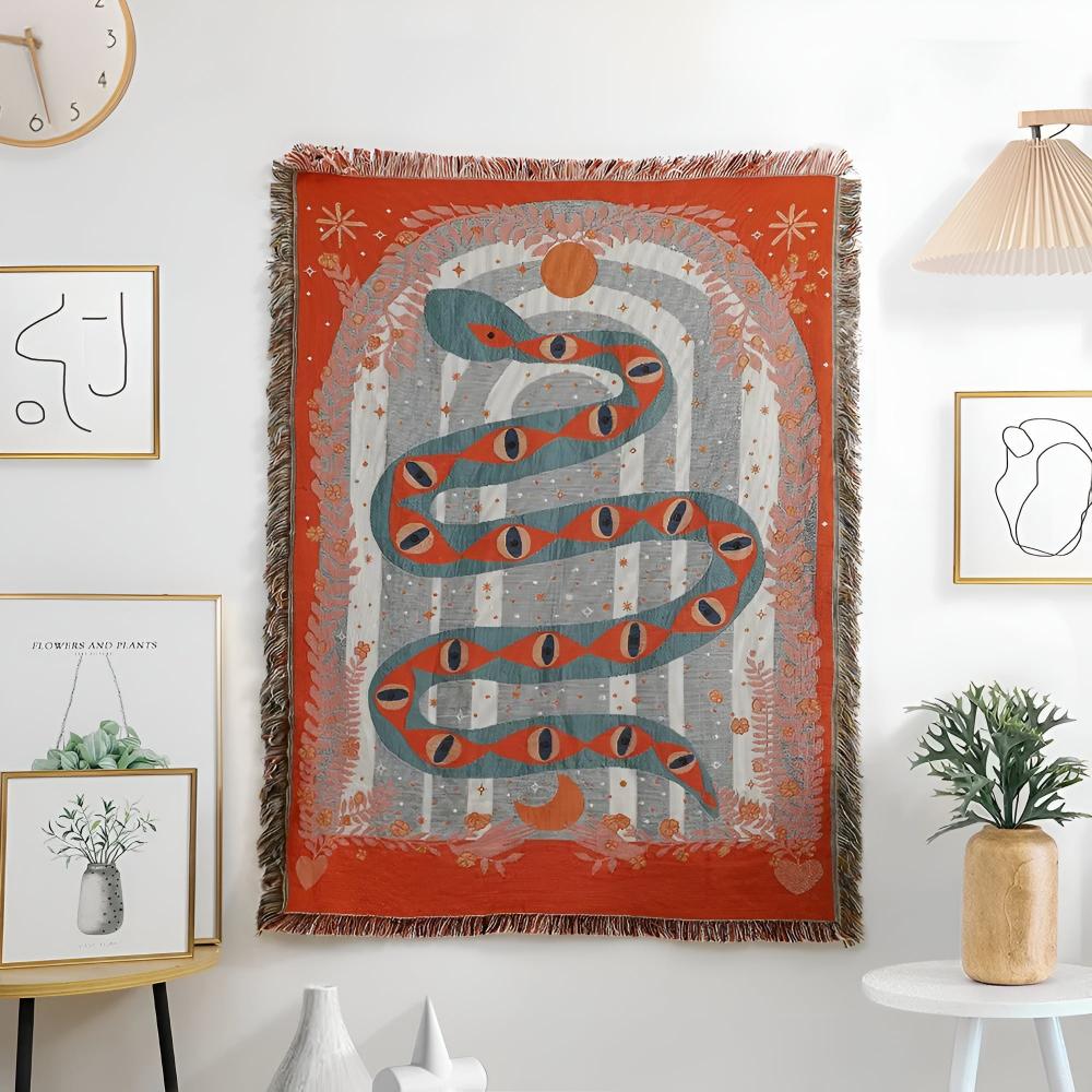 Serpent's Embrace Microfiber Blanket with Jacquard Weave