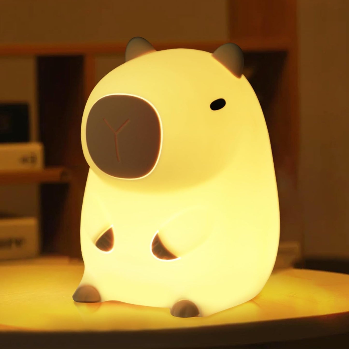 Capybara Night Light - Soft Silicone Rechargeable Lamp