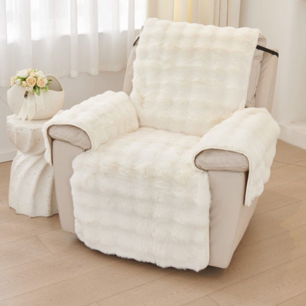 Faux Fur Recliner Sofa Cover - Soft, Pet-Friendly Slipcover