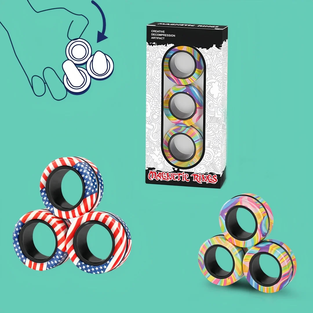 Magnetic Fidget Ring Spinner for Tactile Engagement