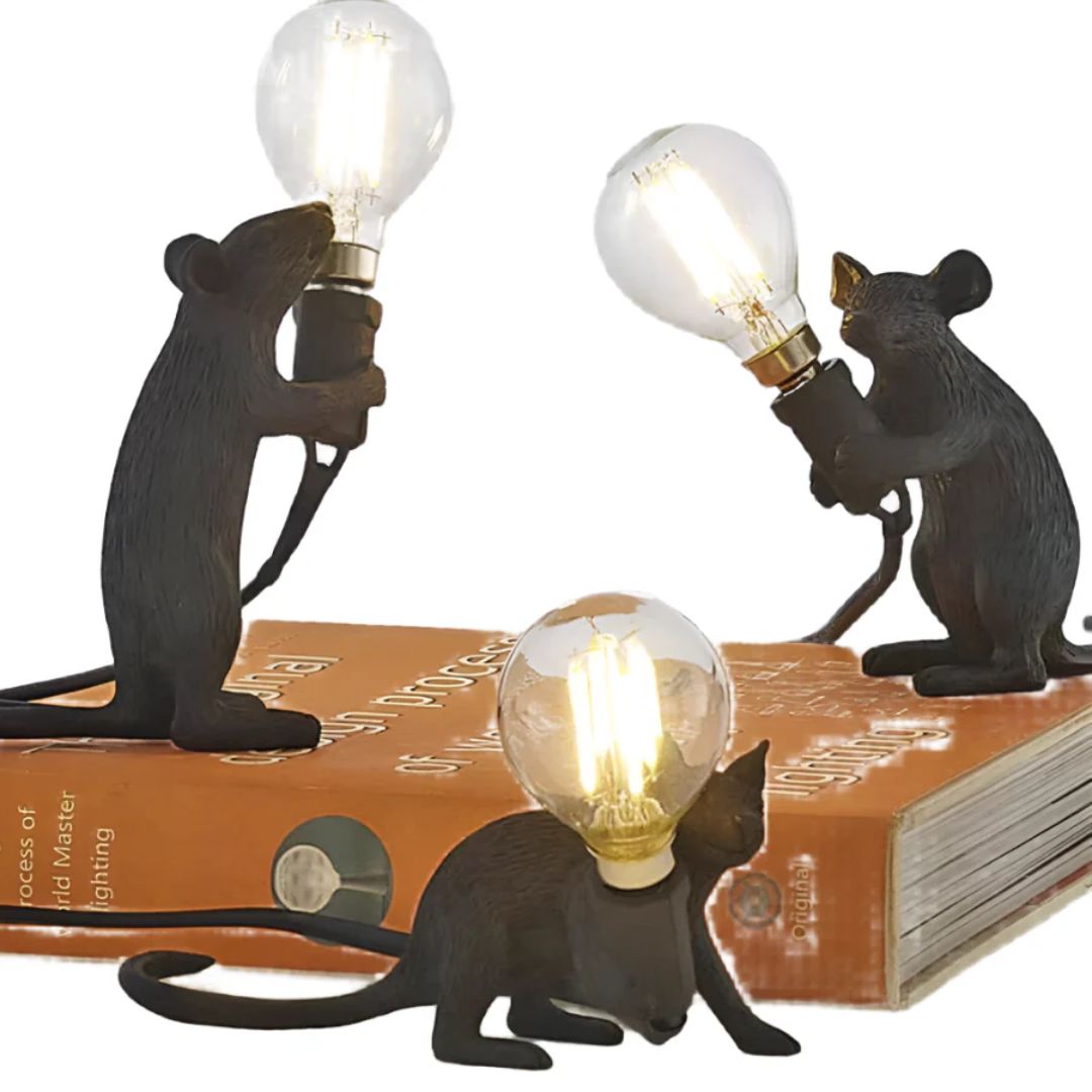 Mouse LED Table Lamp in Resin - Playful Night Light