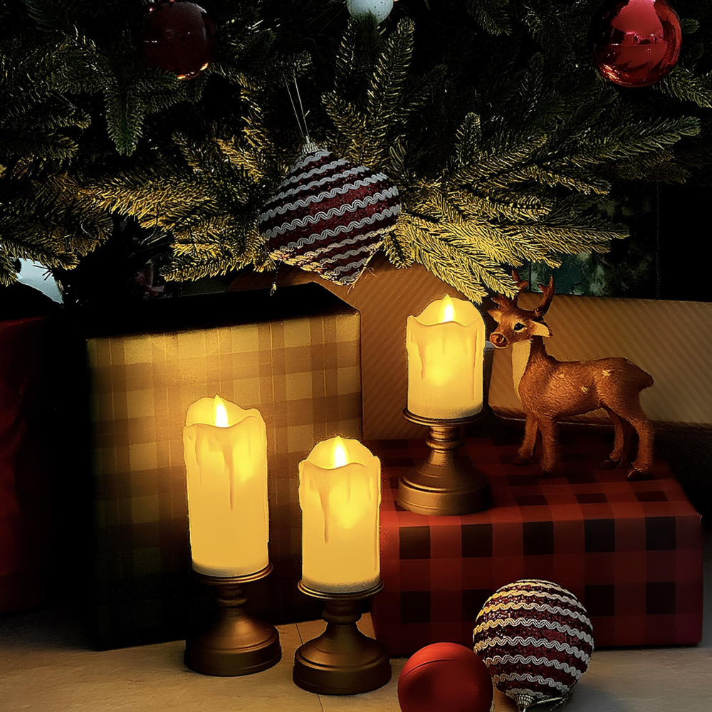 Flameless LED Bubble Block Candles