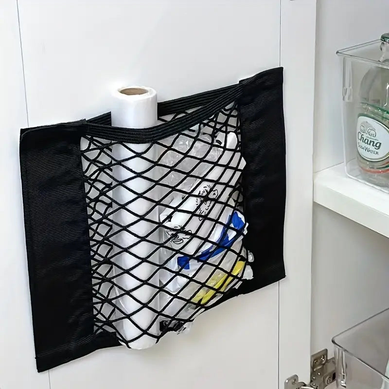 Stretchable Mesh Storage Bag with Adhesive Tape