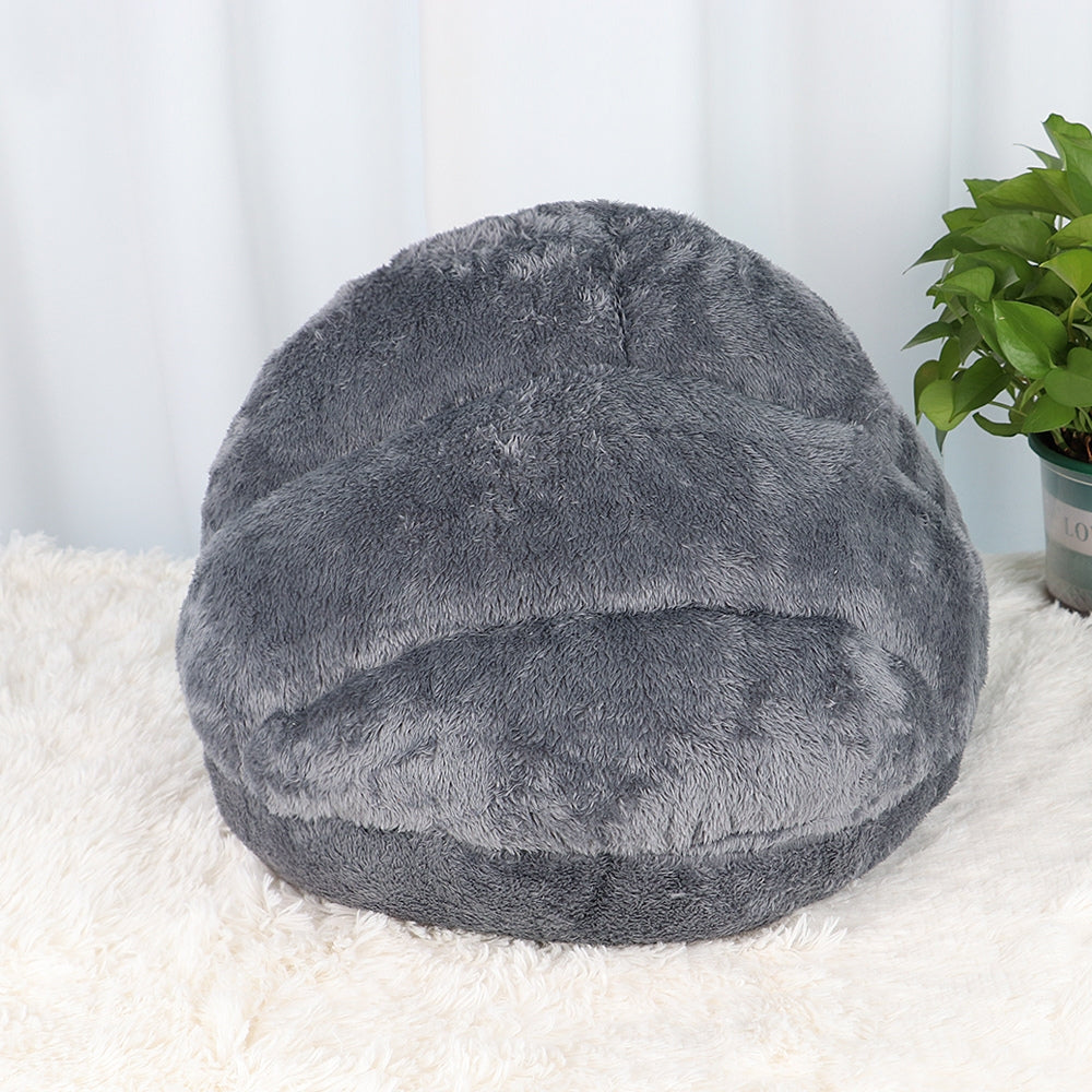 Cozy Polar Fleece Pet Cave Bed for Cats and Small Dogs