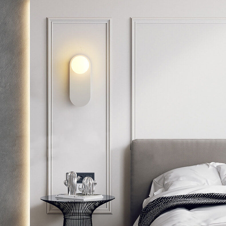 Nordic Minimalist Oval Wall Sconce with Frosted Glass Globe