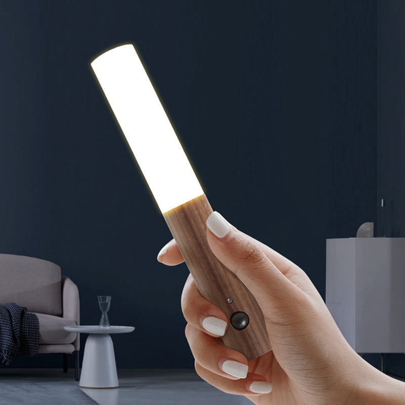 Rechargeable Motion Sensor Night Light - Modern Wood Wall Lamp