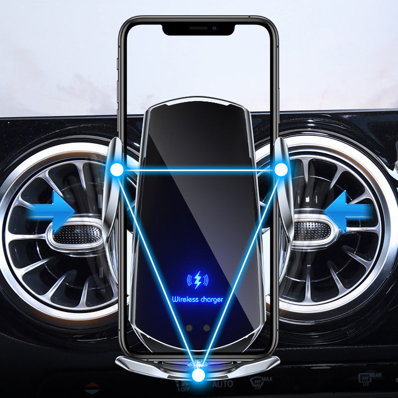 Wireless Car Charger Mount with Automatic Clamp and One-Handed Operation