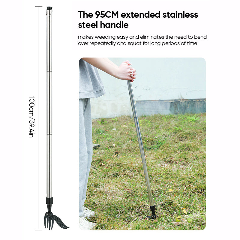 Stainless Steel Adjustable Long Handle Weeder Tool
