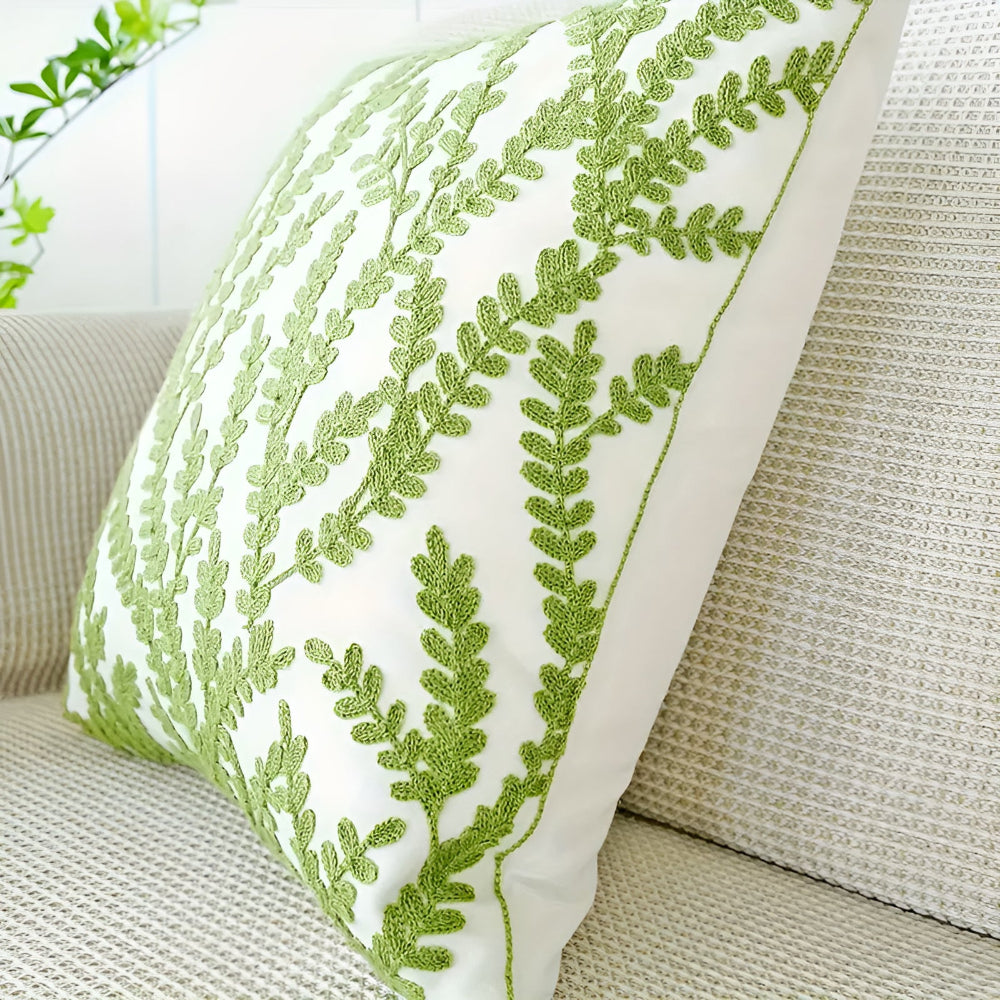 Leaf Pattern Microfiber Cushion Cover