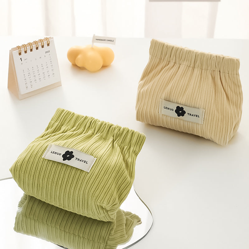 Corduroy Hair Tie and Cord Organizer with Elastic Compartments