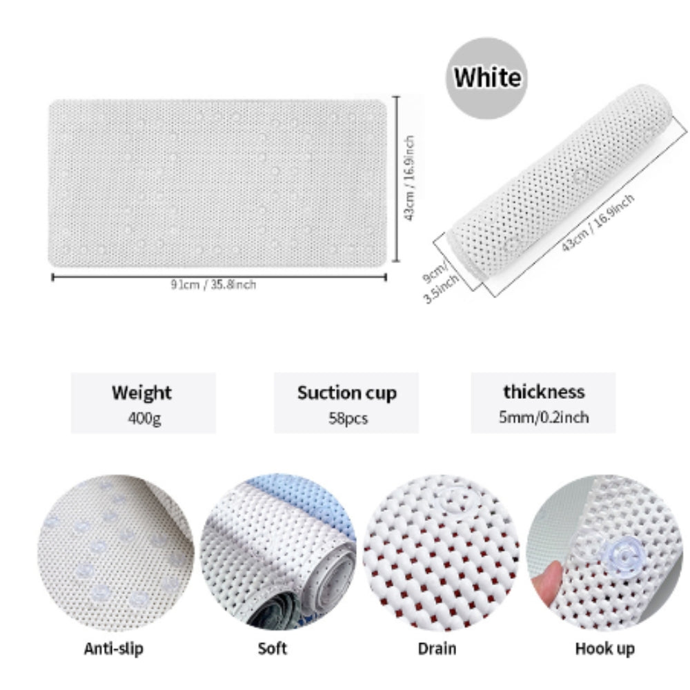 Deluxe Soft Non-Slip Bathtub Mat with Suction Cups