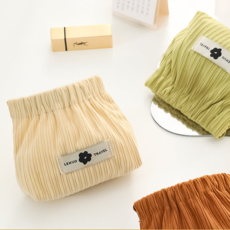 Corduroy Hair Tie and Cord Organizer with Elastic Compartments