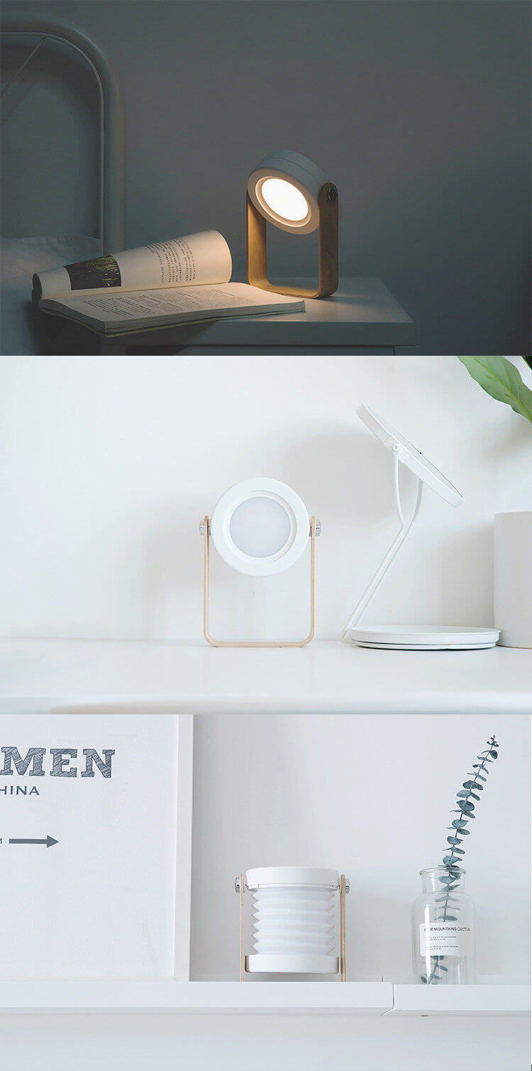 Foldable Portable LED Table Lamp with Touch Switch and Retractable Shade