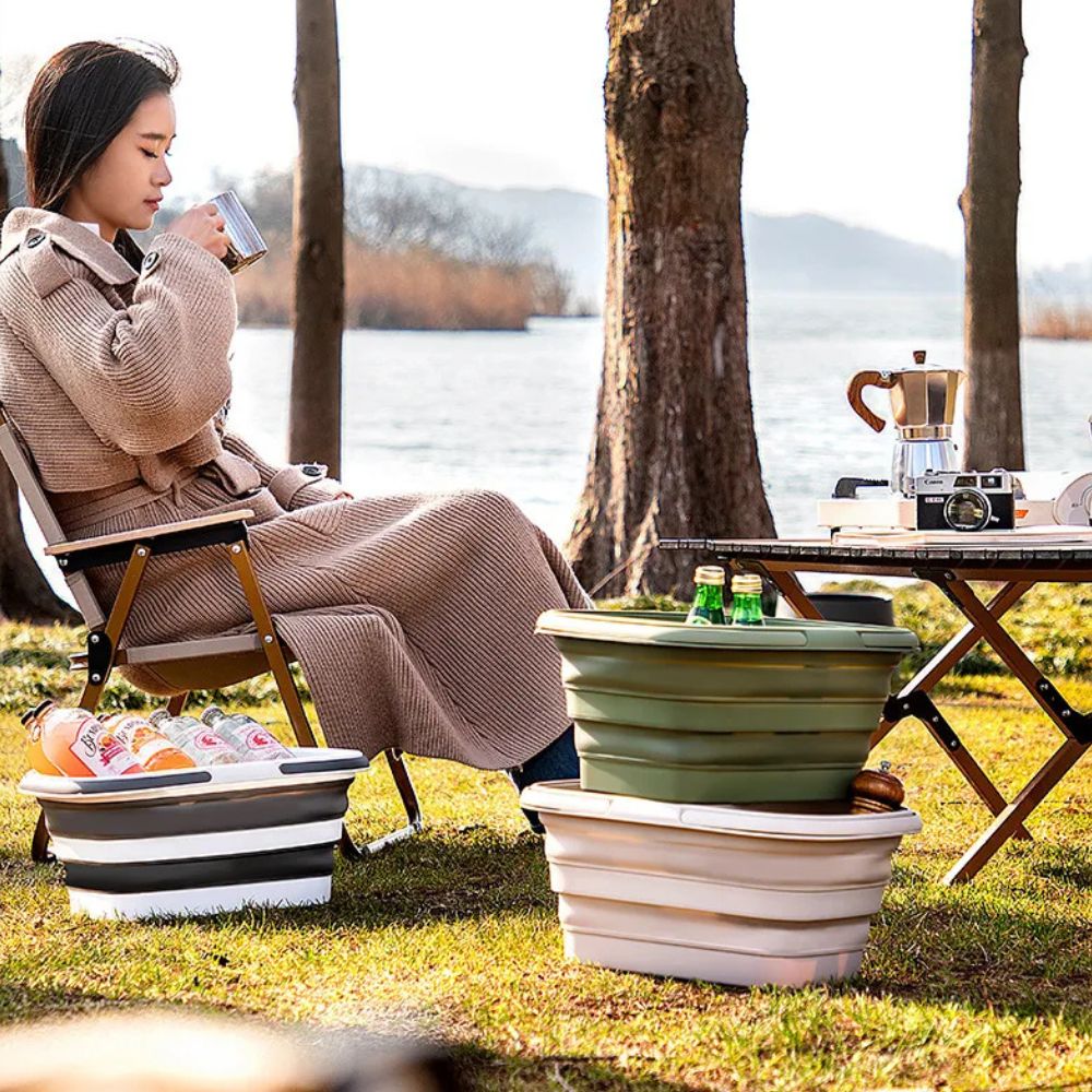 Collapsible Multi-Use Storage Basket for Camping and Home