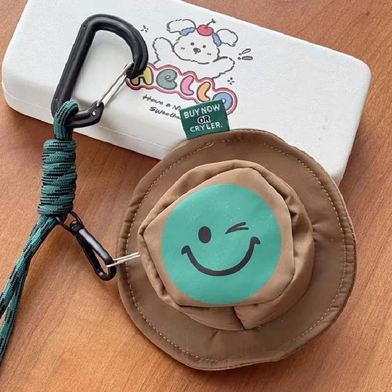 Mini Smiley Headphone Case with Keychain