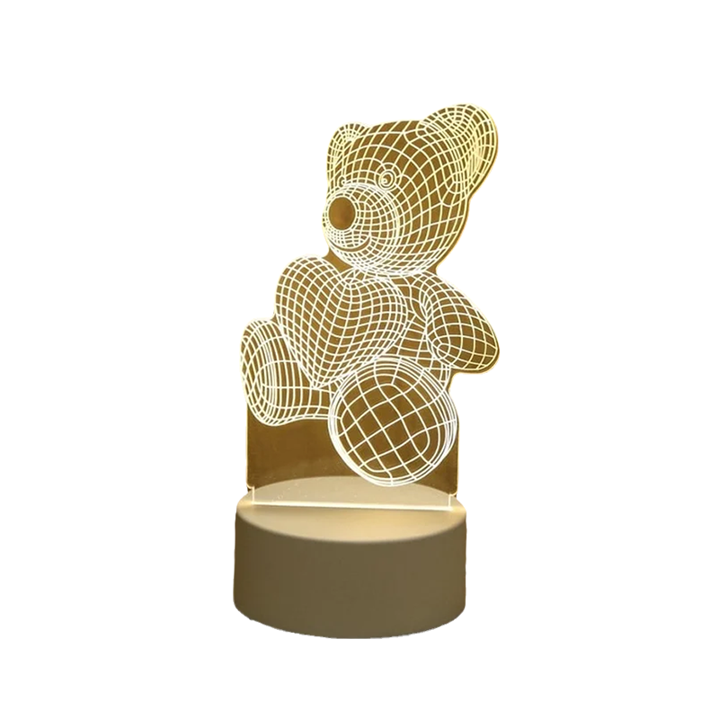 3D Acrylic Night Light with LED Color Options