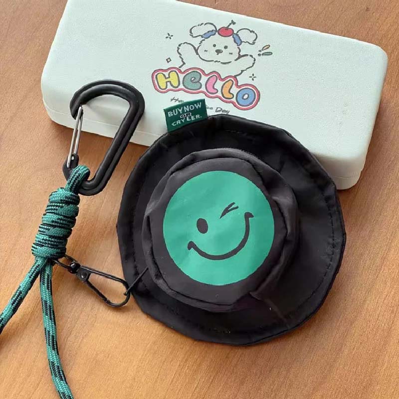 Mini Smiley Headphone Case with Keychain