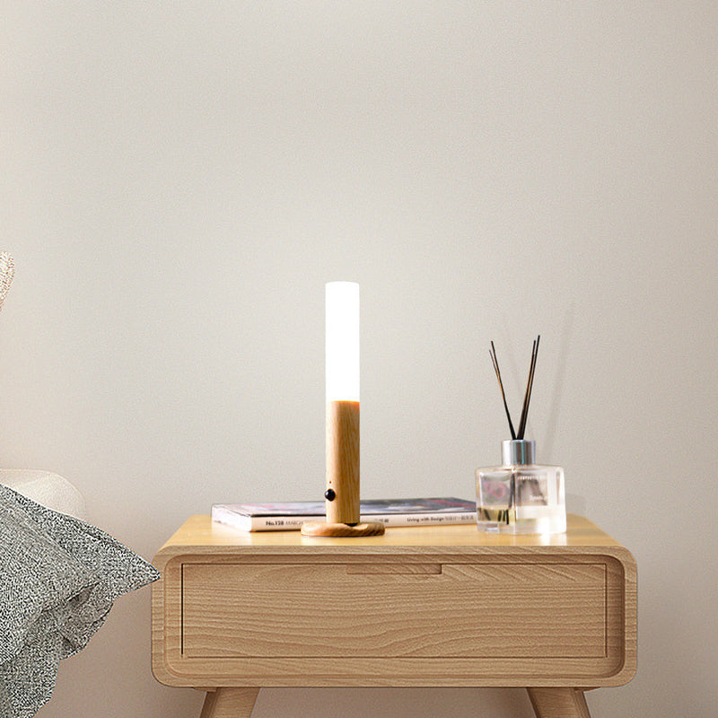 Rechargeable Motion Sensor Night Light - Modern Wood Wall Lamp