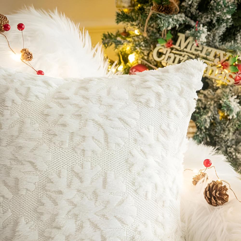 3D Snowflake Textured Cushion Covers