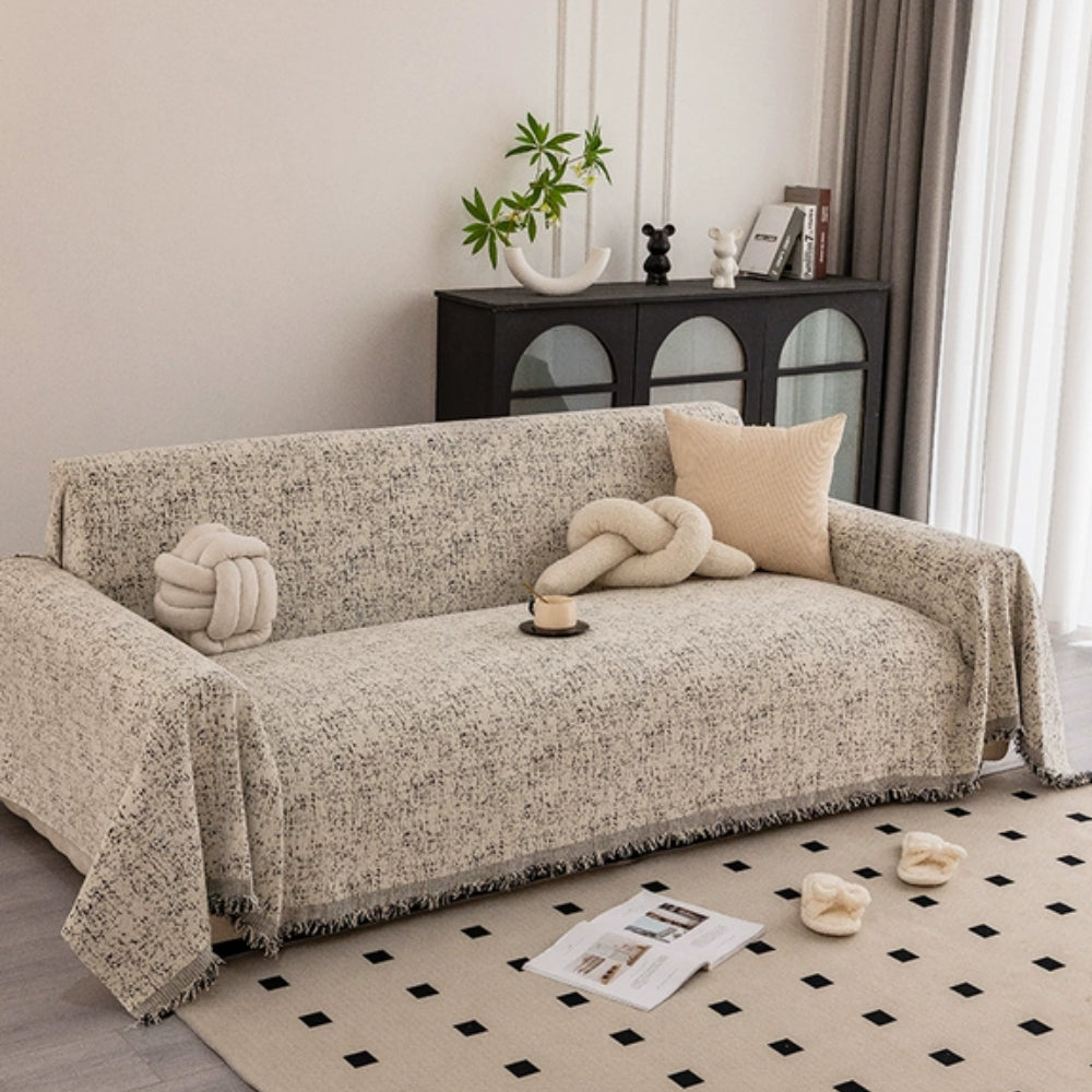 Speckled Chenille Sofa Cover for Dust and Spill Protection