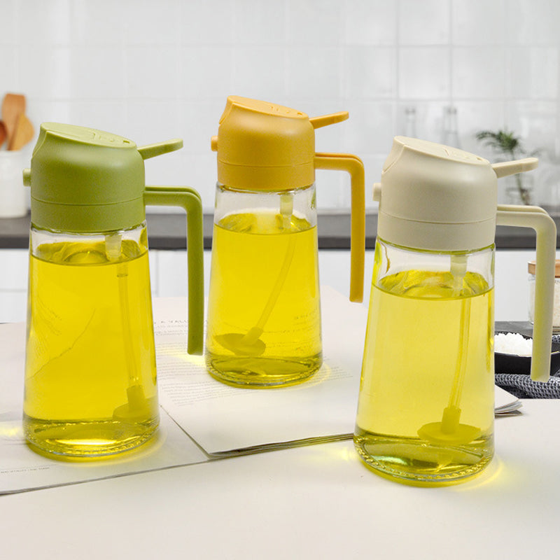 2-in-1 Glass Oil Sprayer and Dispenser with Precise Control