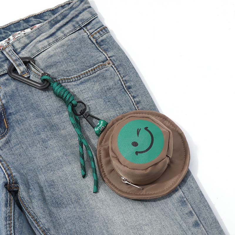 Mini Smiley Headphone Case with Keychain