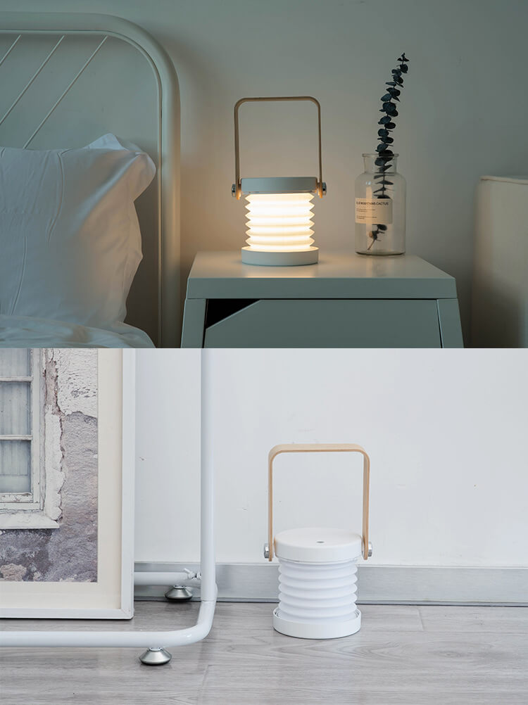 Foldable Portable LED Table Lamp with Retractable Shade