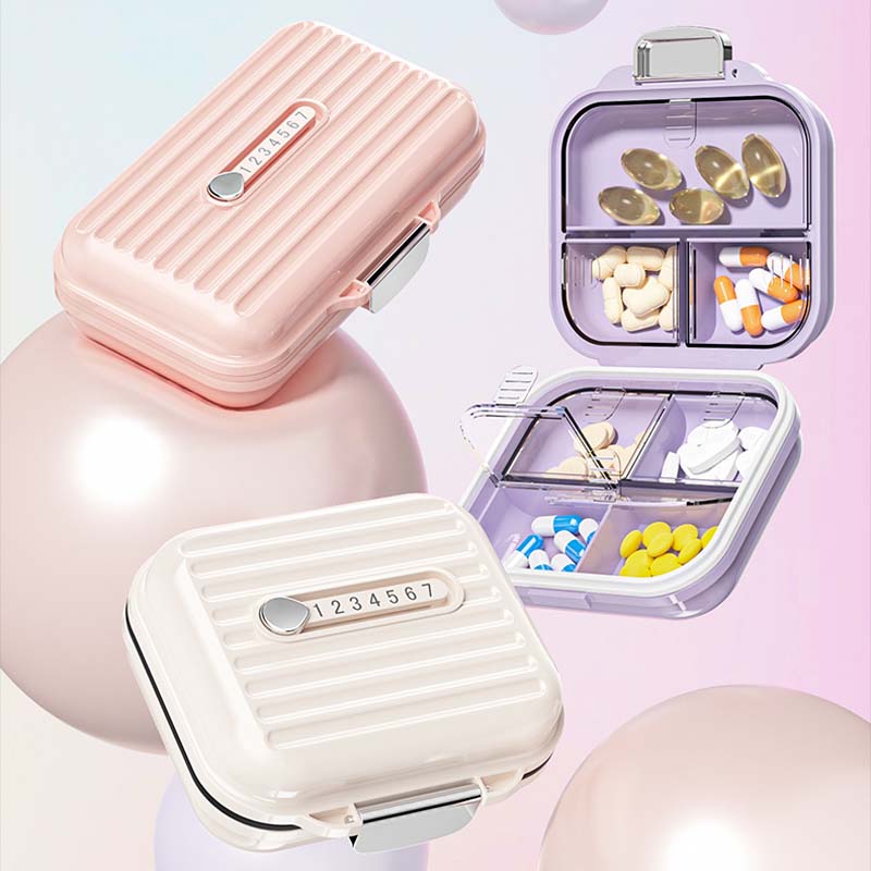 Compact Portable Pillbox with Seven Compartments and Triple-Seal Protection