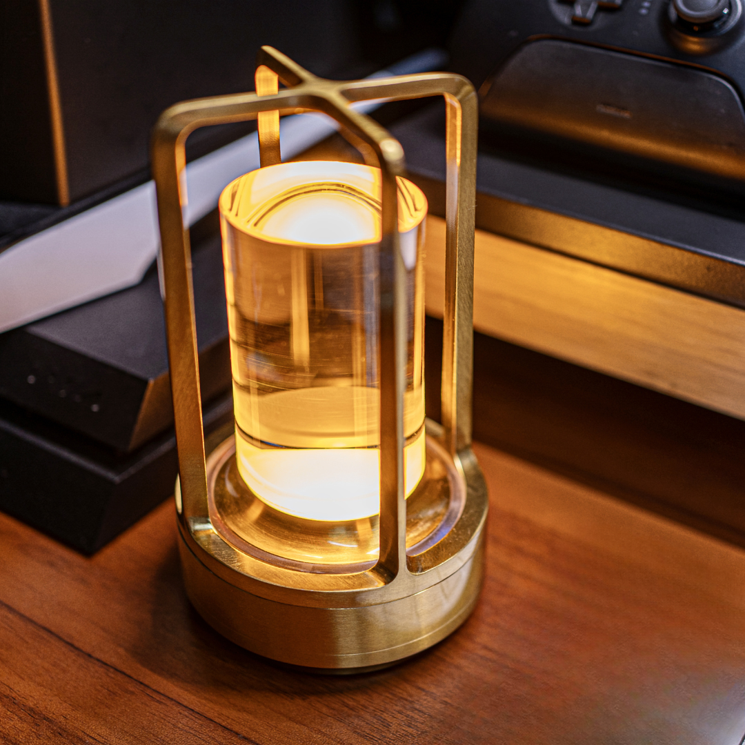 Crystal Glass USB Rechargeable Table Lamp with Touch Control