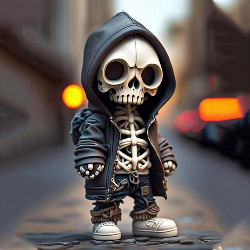 Modern Resin Skull Sculpture - Elegant Skeleton Figure