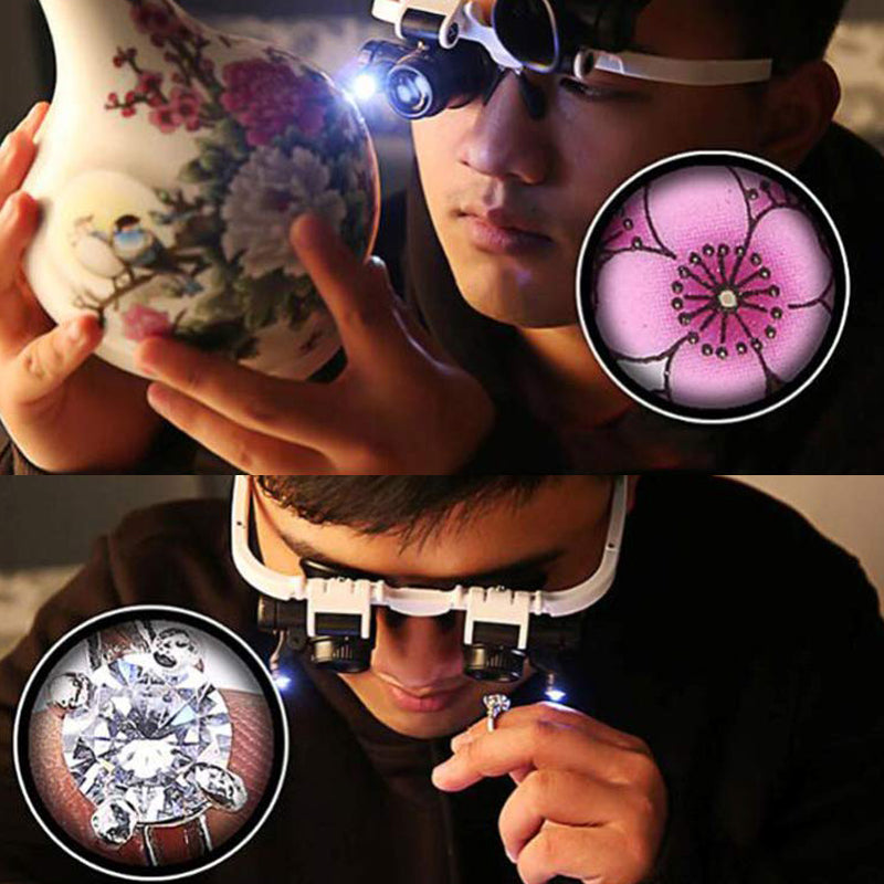 Magnifying Glasses with LED Lights and Adjustable Lenses