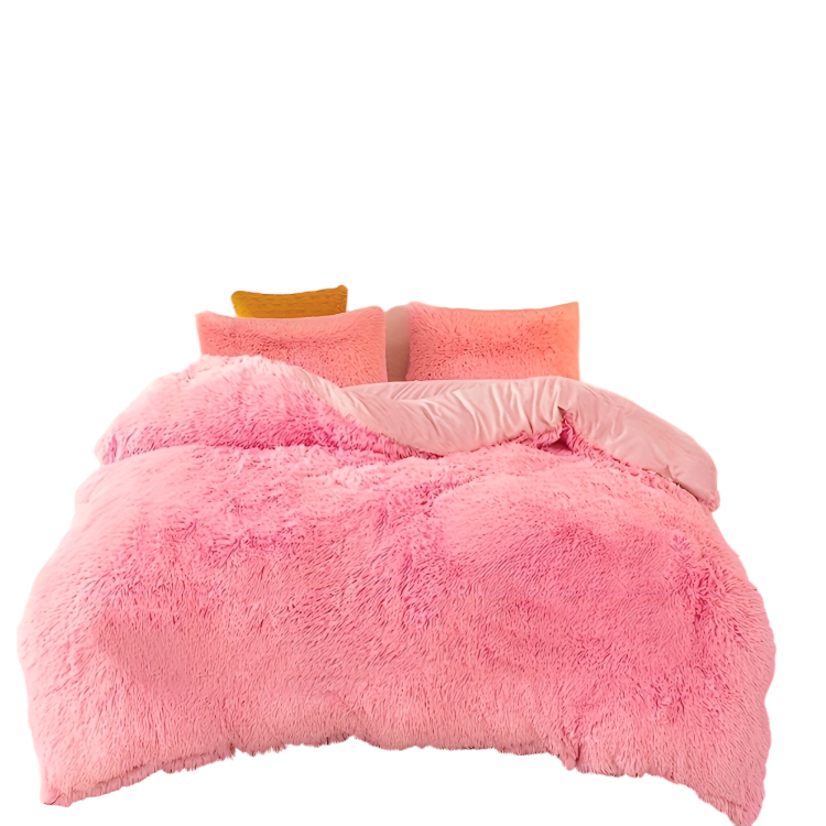 Three-Piece Velvet Bedding Set with Duvet Cover and Pillowcases