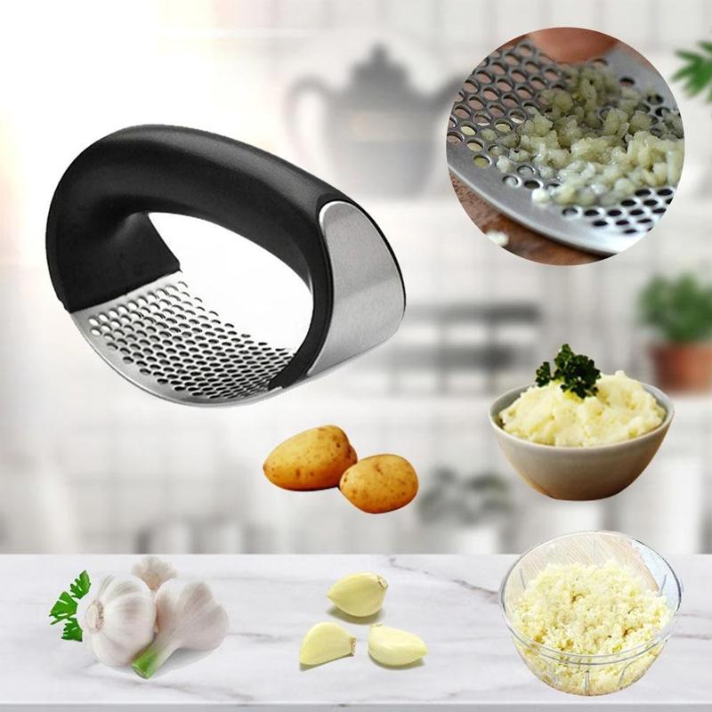 Stainless Steel Garlic Press with Comfortable Grip
