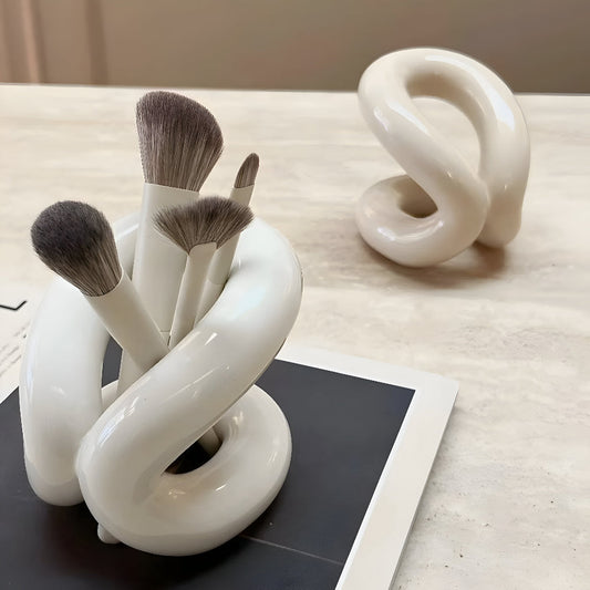 Ceramic Organizer with Rope-Knot Detail