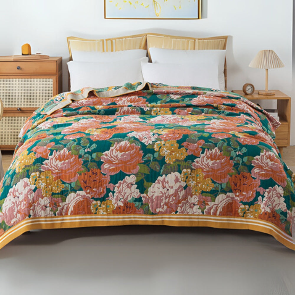 Tropical Breeze Lightweight Cotton Throw Blanket