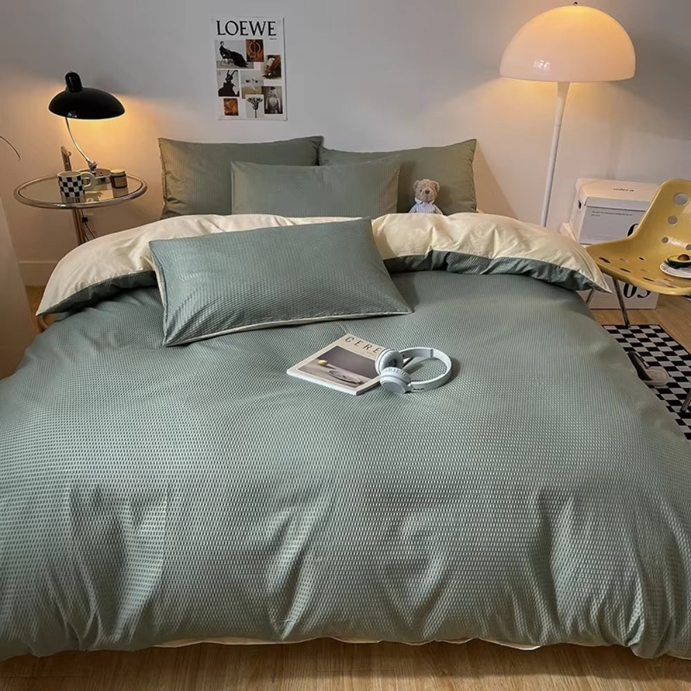 Ultra-Soft Waffle Duvet Cover Set with Pillowcases