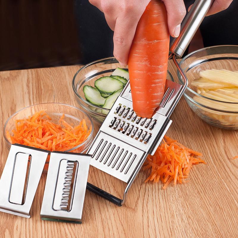 Stainless Steel Vegetable Slicer with Interchangeable Blades