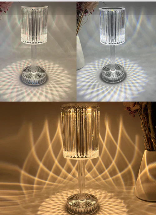 Dimmable Crystal Table Lamp with USB Charging