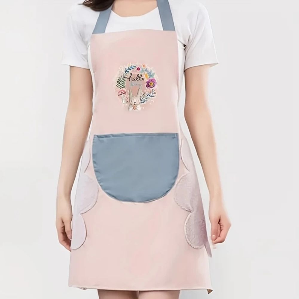 Hello Spring Waterproof Floral Kitchen Apron