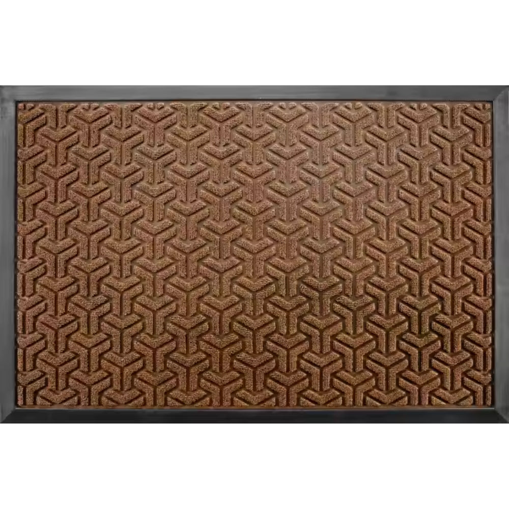 Durable Geometric Entryway Door Mat with Rubber Backing