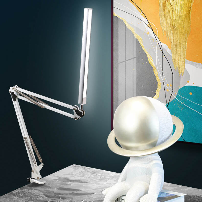 LED Adjustable Clip Desk Lamp with Long Arm and USB Charging