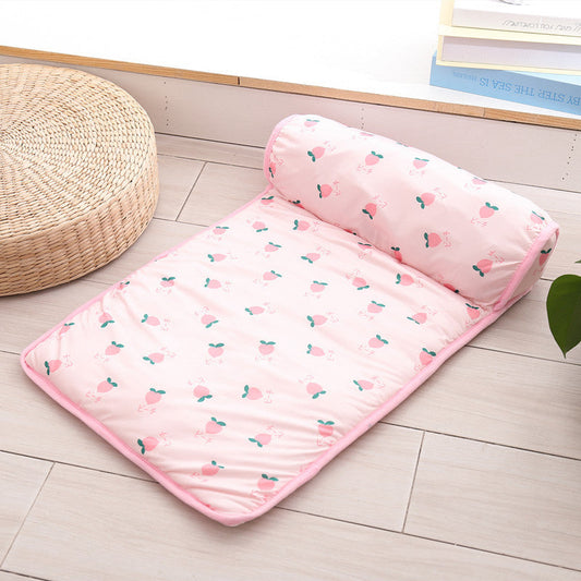 Ice Silk Cooling Mat with Pillow for Dogs and Cats