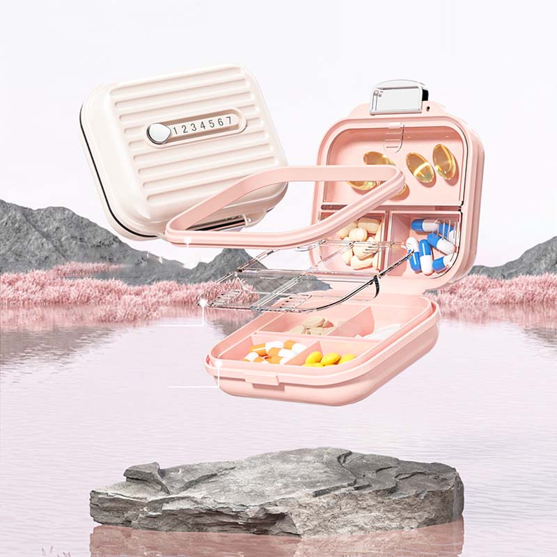 Compact Portable Pillbox with Seven Compartments and Triple-Seal Protection