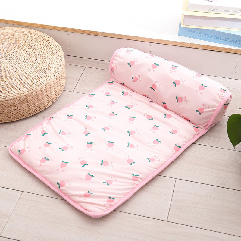 Ice Silk Cooling Mat with Pillow for Small Dogs and Cats
